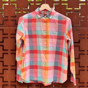 J. Crew Lightweight Colorful Plaid Button-Up Women’s Shirt
